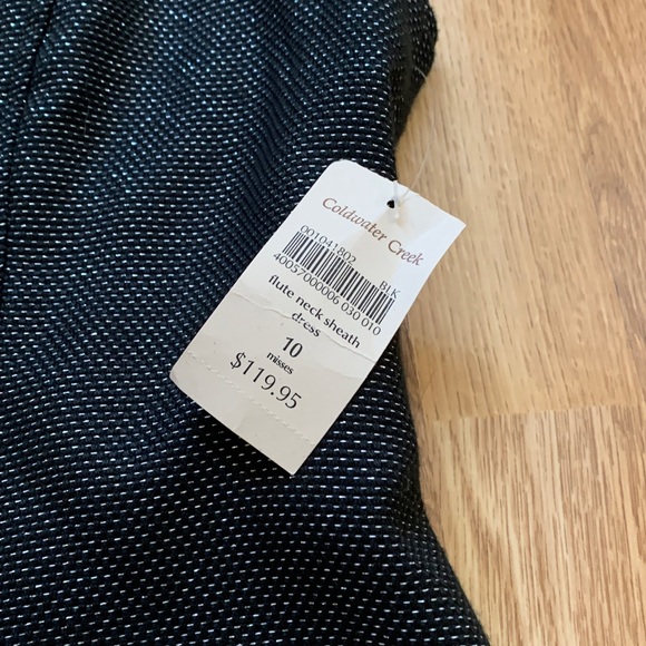 Coldwater Creek NWT Classic Black Flare Neck Sheath Dress - Picture 3 of 10